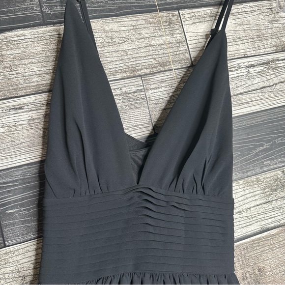 Lulus Dress Size Small Love Me To The Moon Black Pleated Midi Little Black - Picture 5 of 9